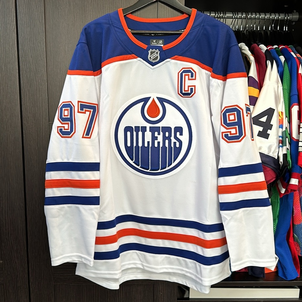Connor McDavid Edmonton Oilers Fanatics White Away Premium Authentic '25 Jersey